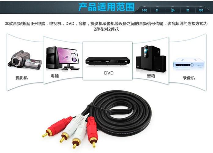 工厂直销二分二av音频线 电脑电视接功放音响二分二红白花线-淘宝网